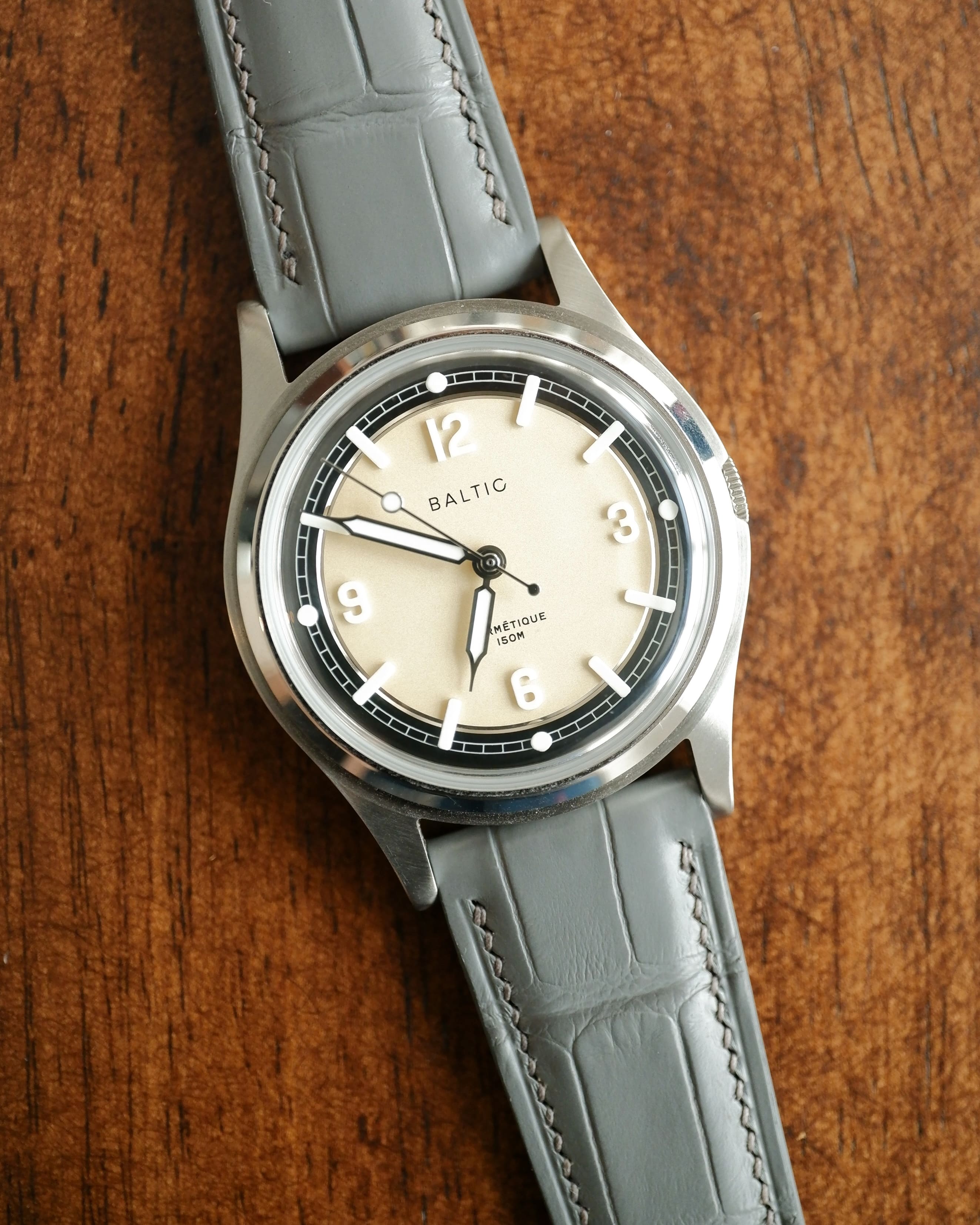 Alligator Grey Leather Watch Strap