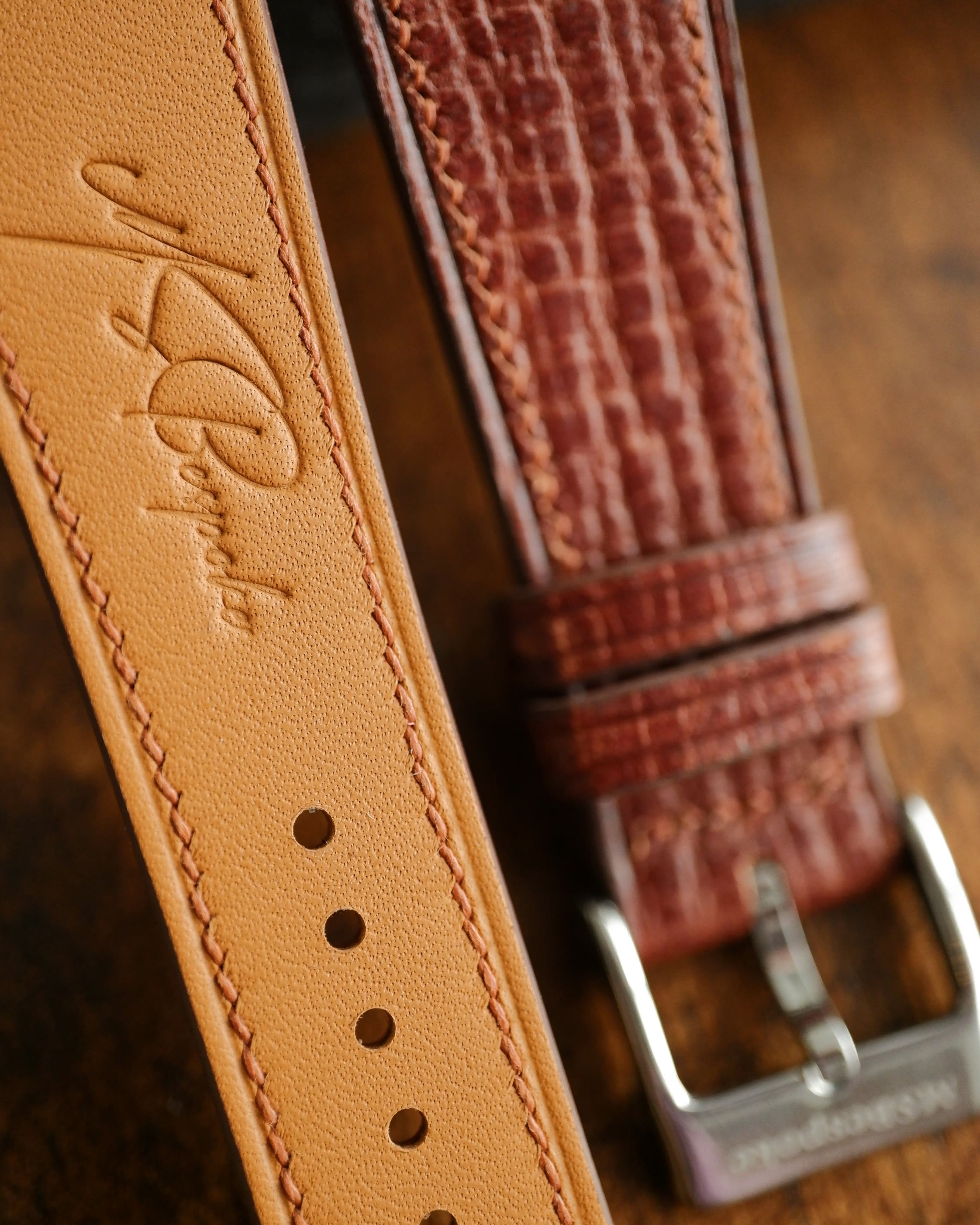 Palmellato Almond Leather Watch Strap