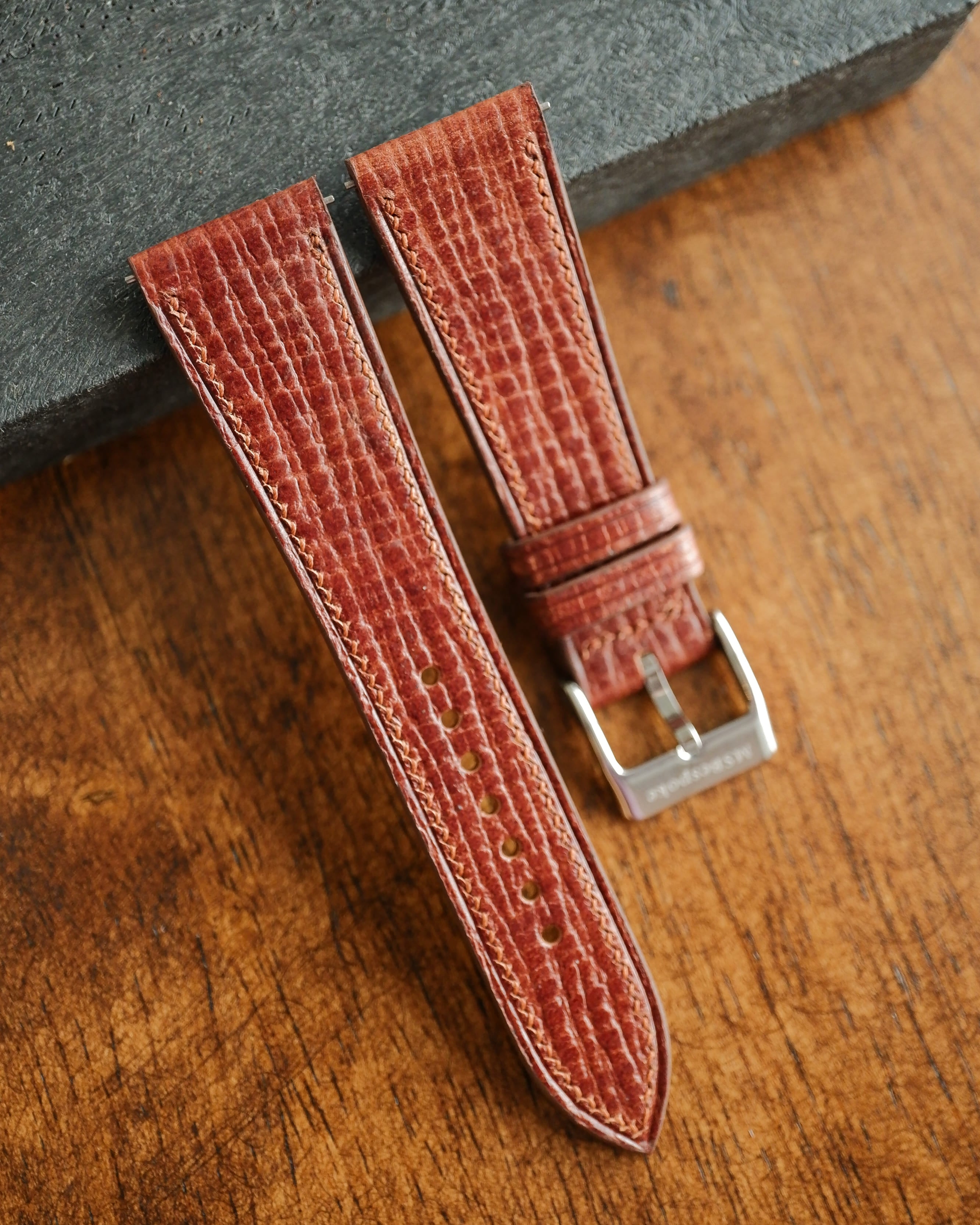 Palmellato Almond Leather Watch Strap