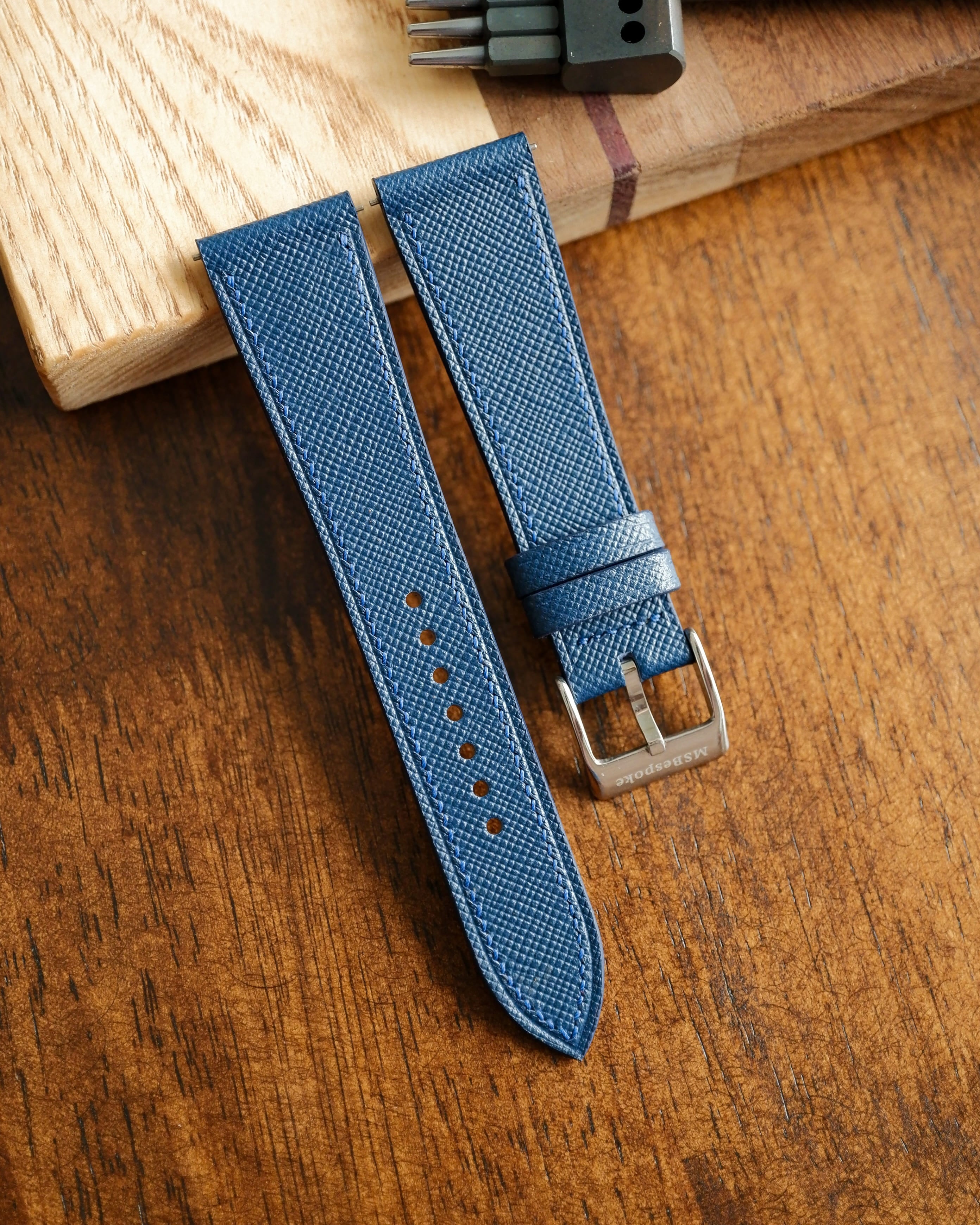 Saffiano Ionic Leather Watch Strap