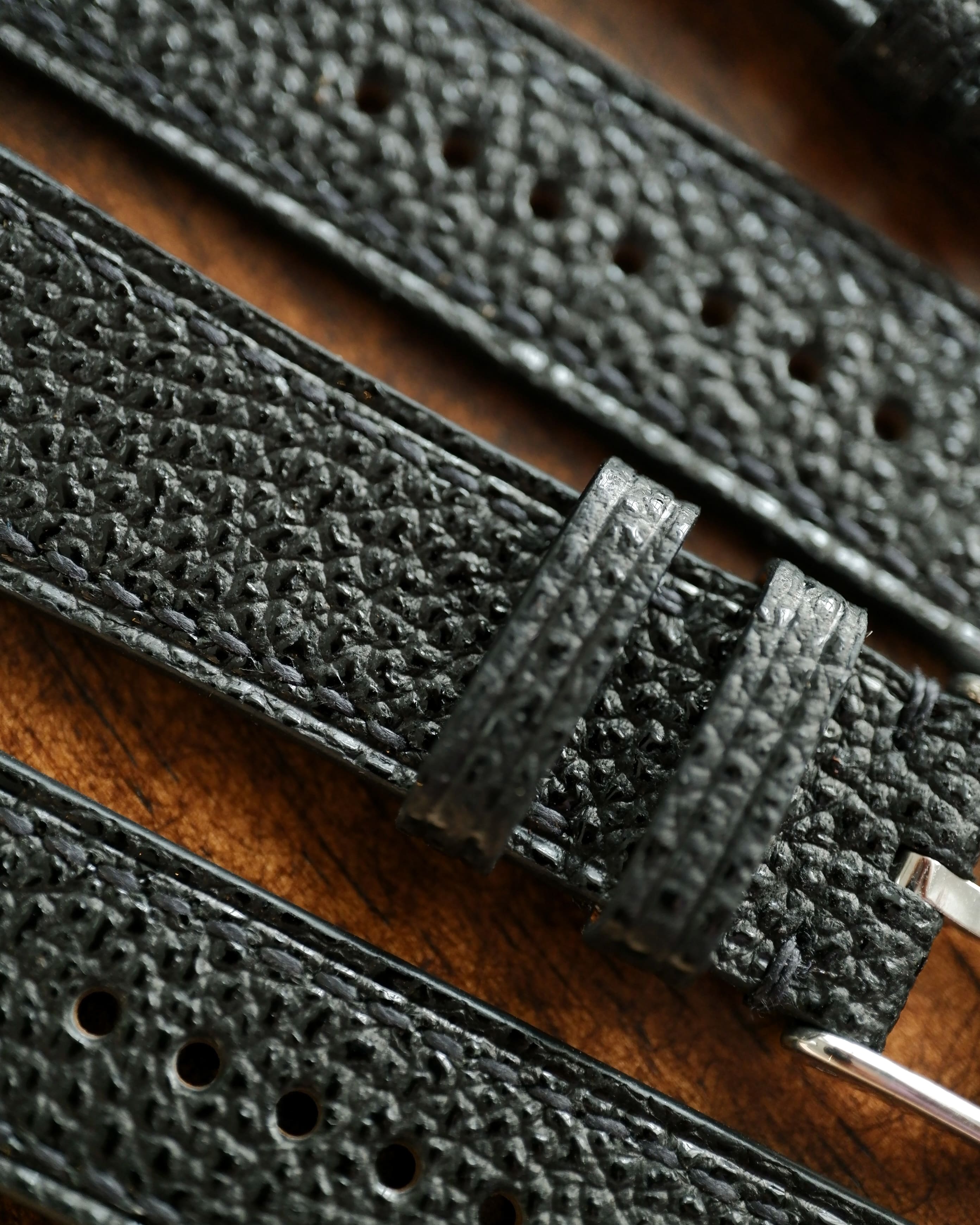 Black Diamond Leather Watch Strap