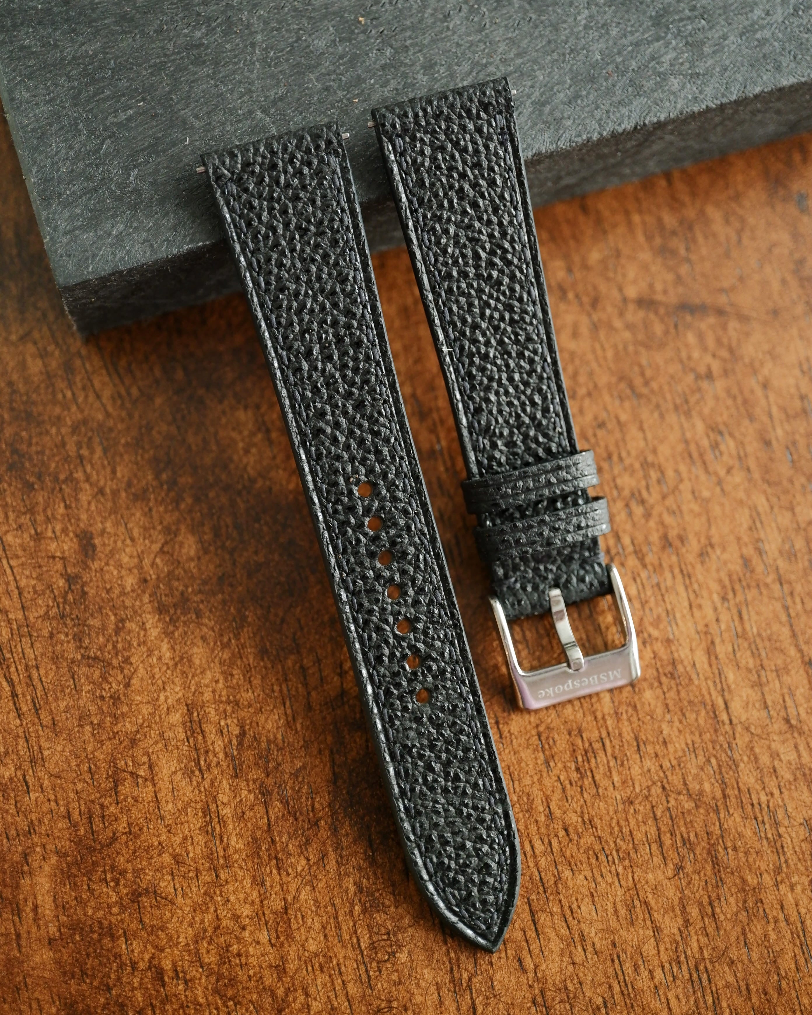 Black Diamond Leather Watch Strap