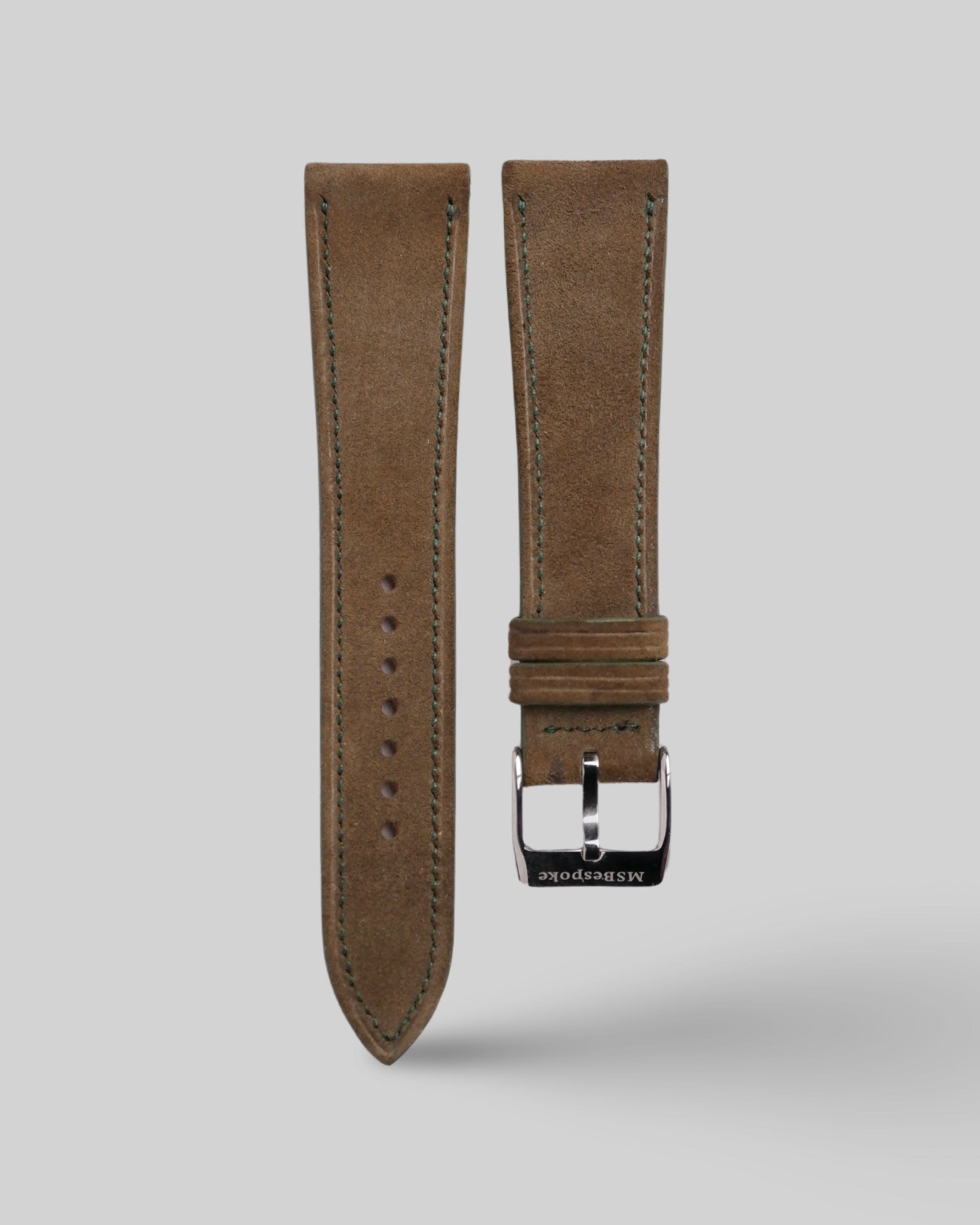 Suede Dark Green Leather Watch Strap