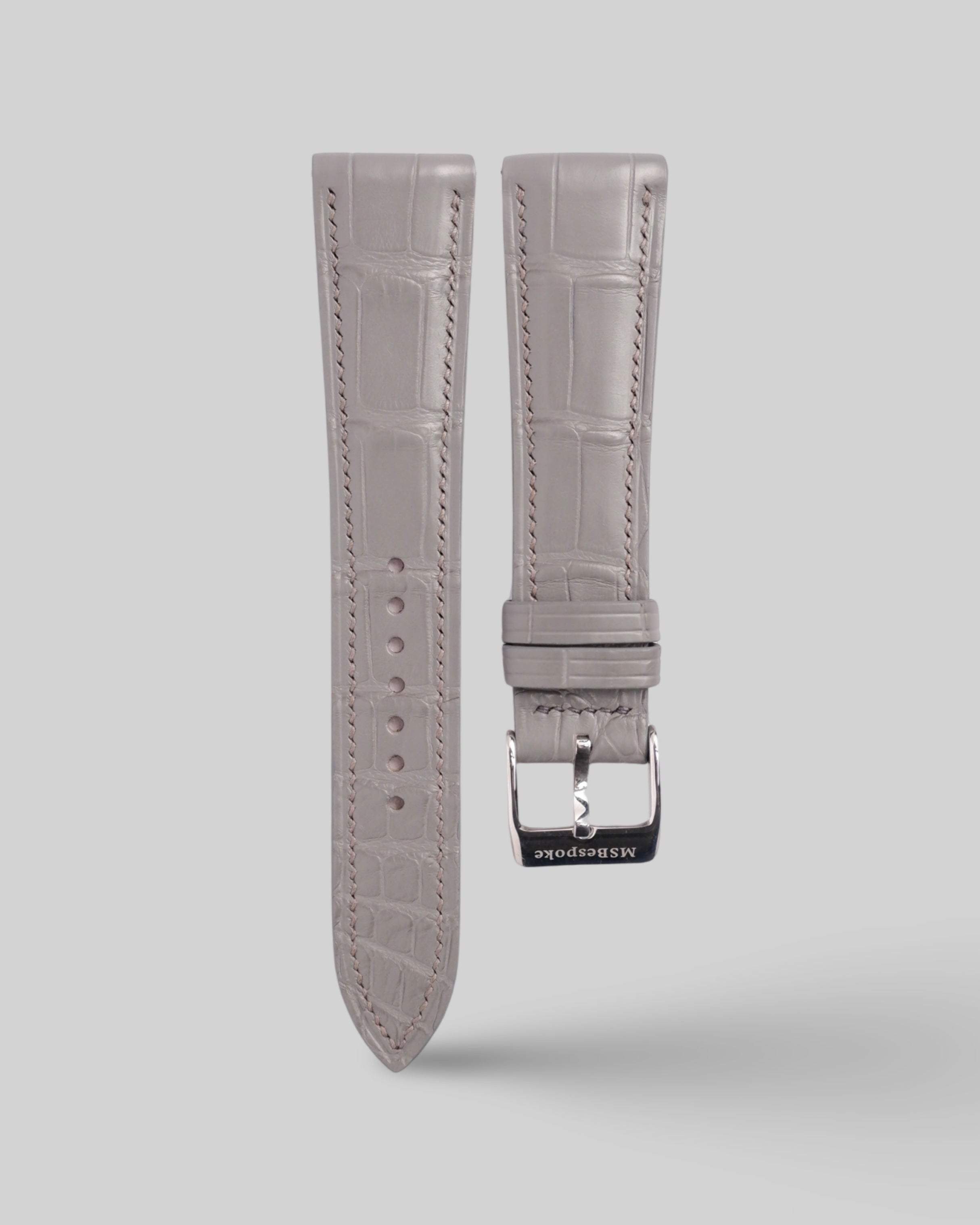 Alligator Grey Leather Watch Strap