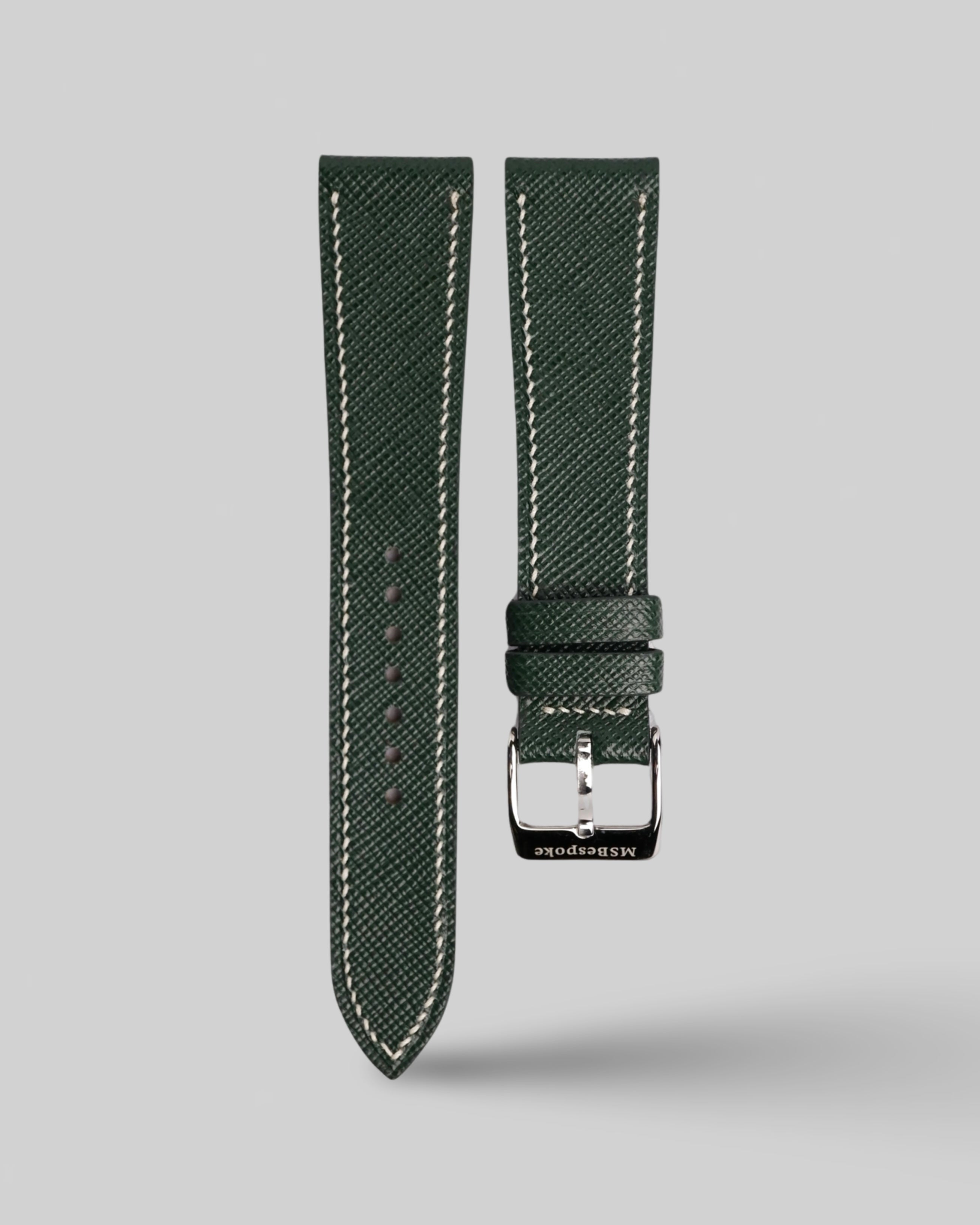 Saffiano Green Leather Watch Strap