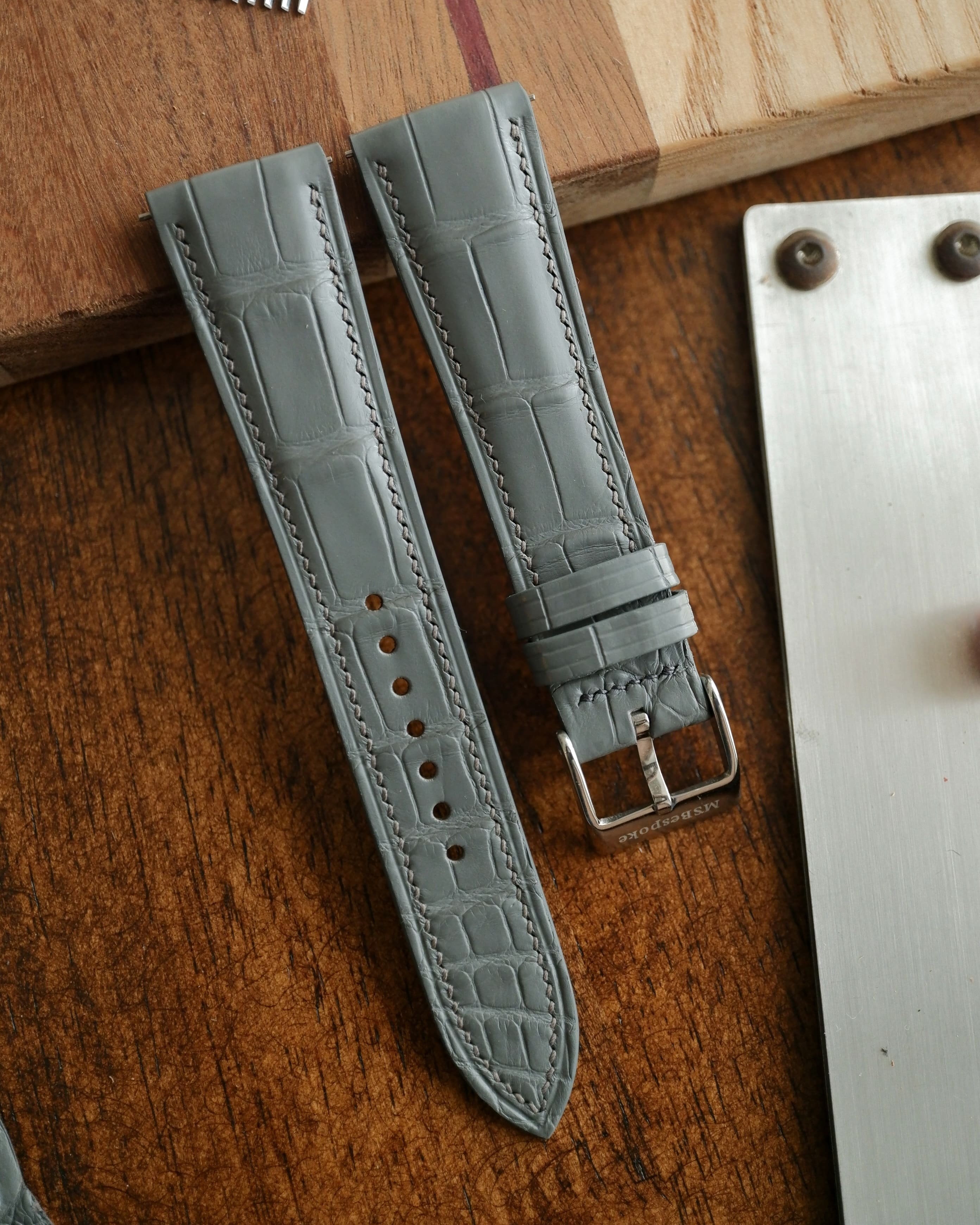 Ready Made - Grey Alligator Leather Watch Strap