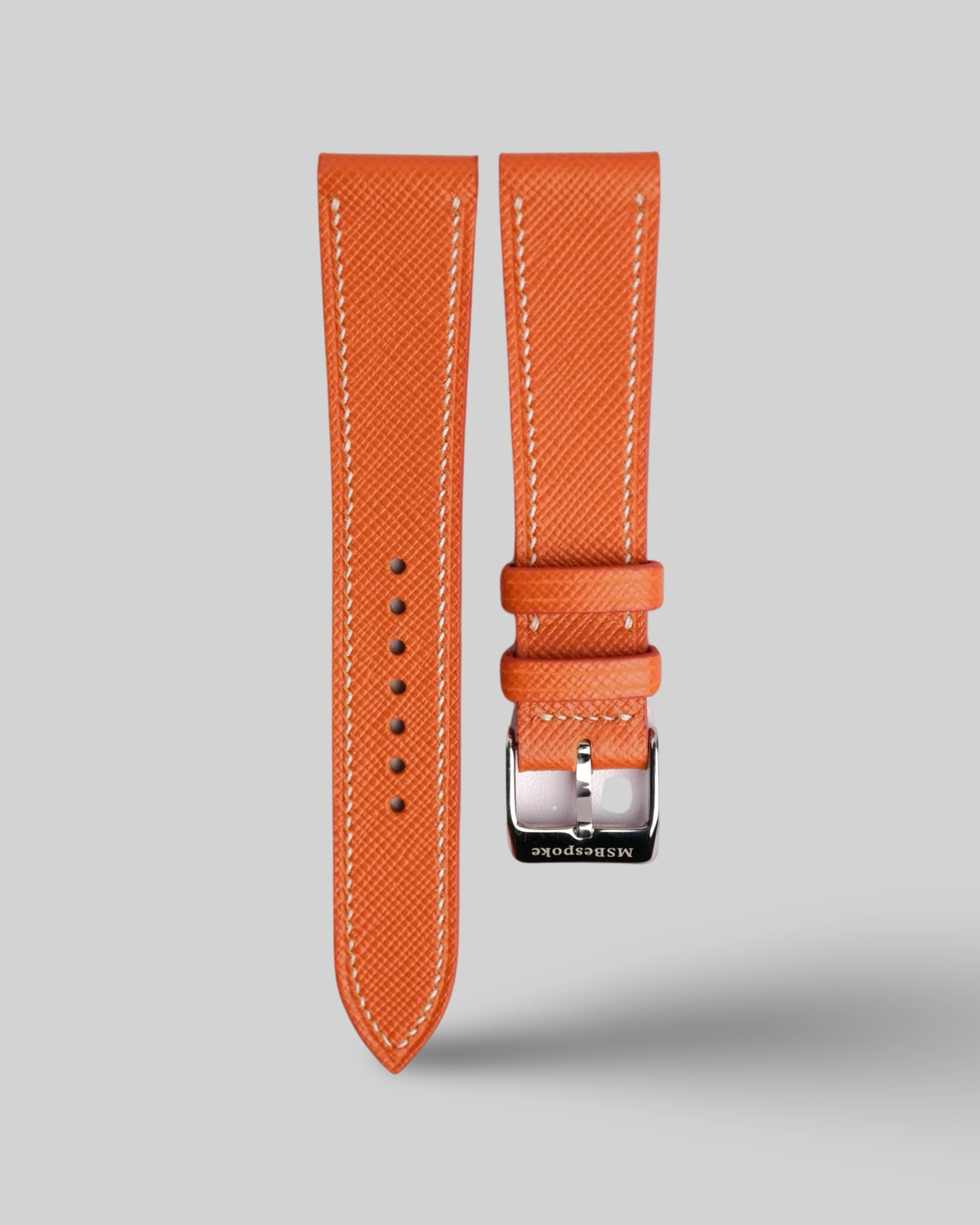 Saffiano Arancio Leather Watch Strap