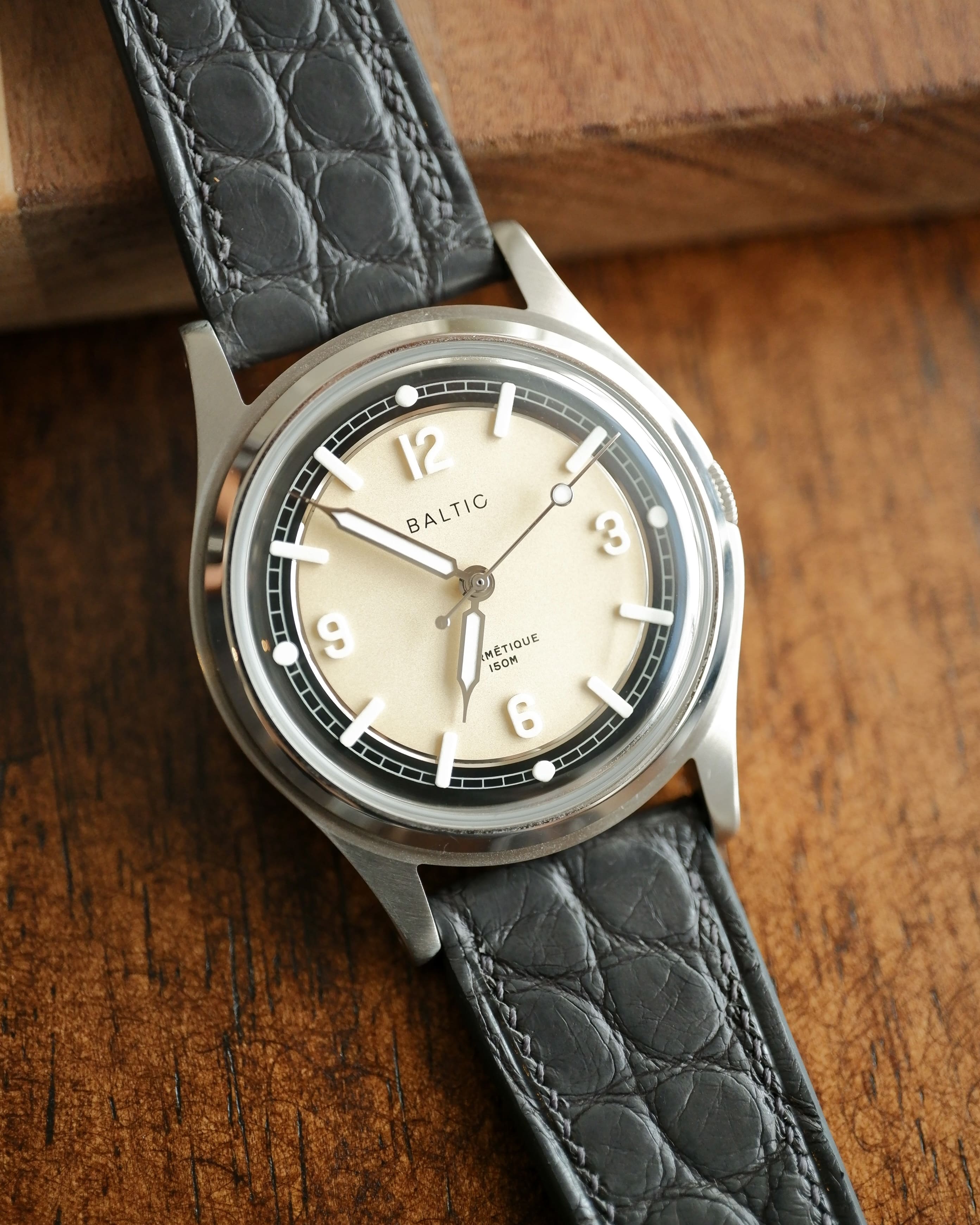 Ready Made - Dark Grey Alligator Small Scale Leather Watch Strap