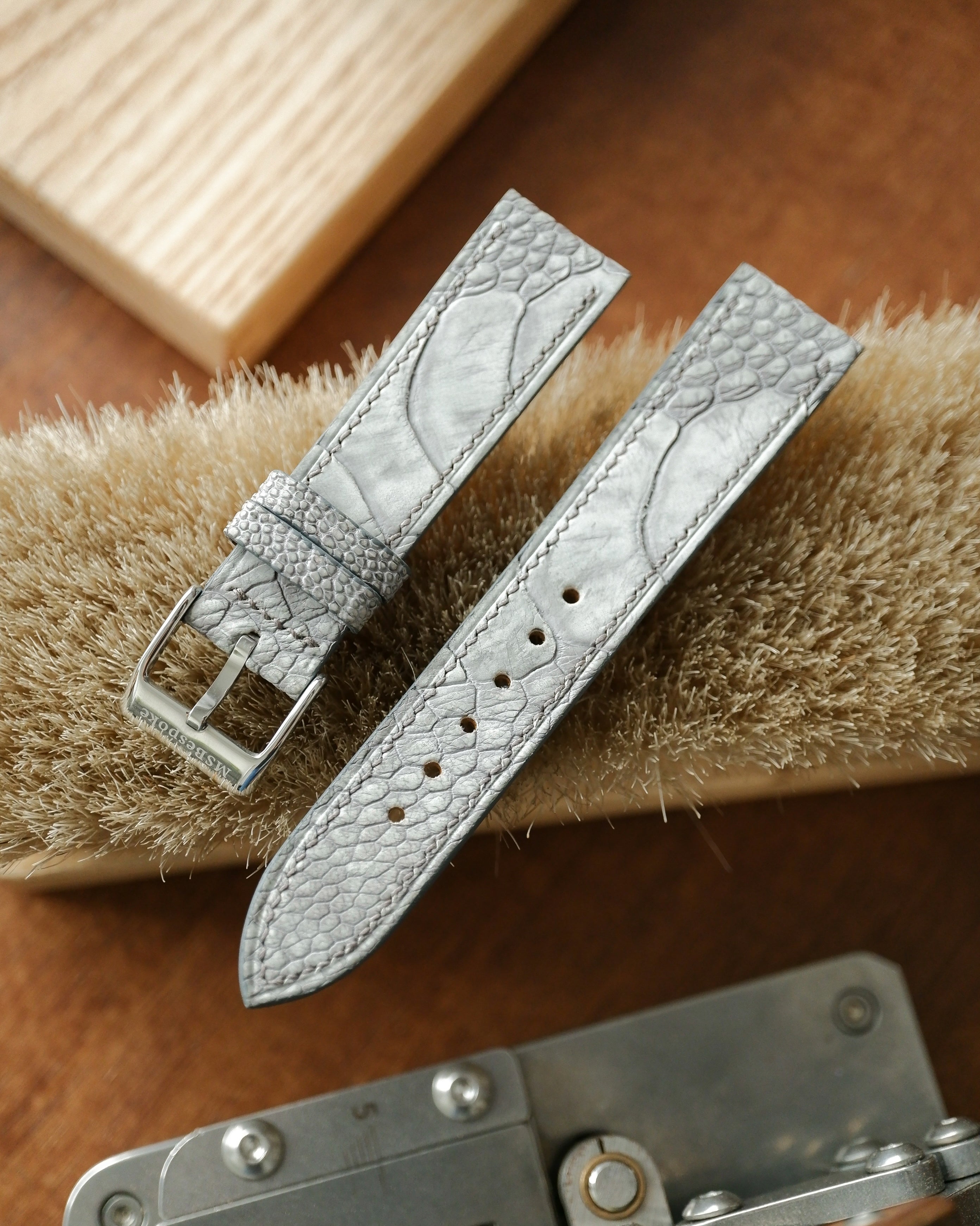 Ostrich leg 2024 leather watch strap