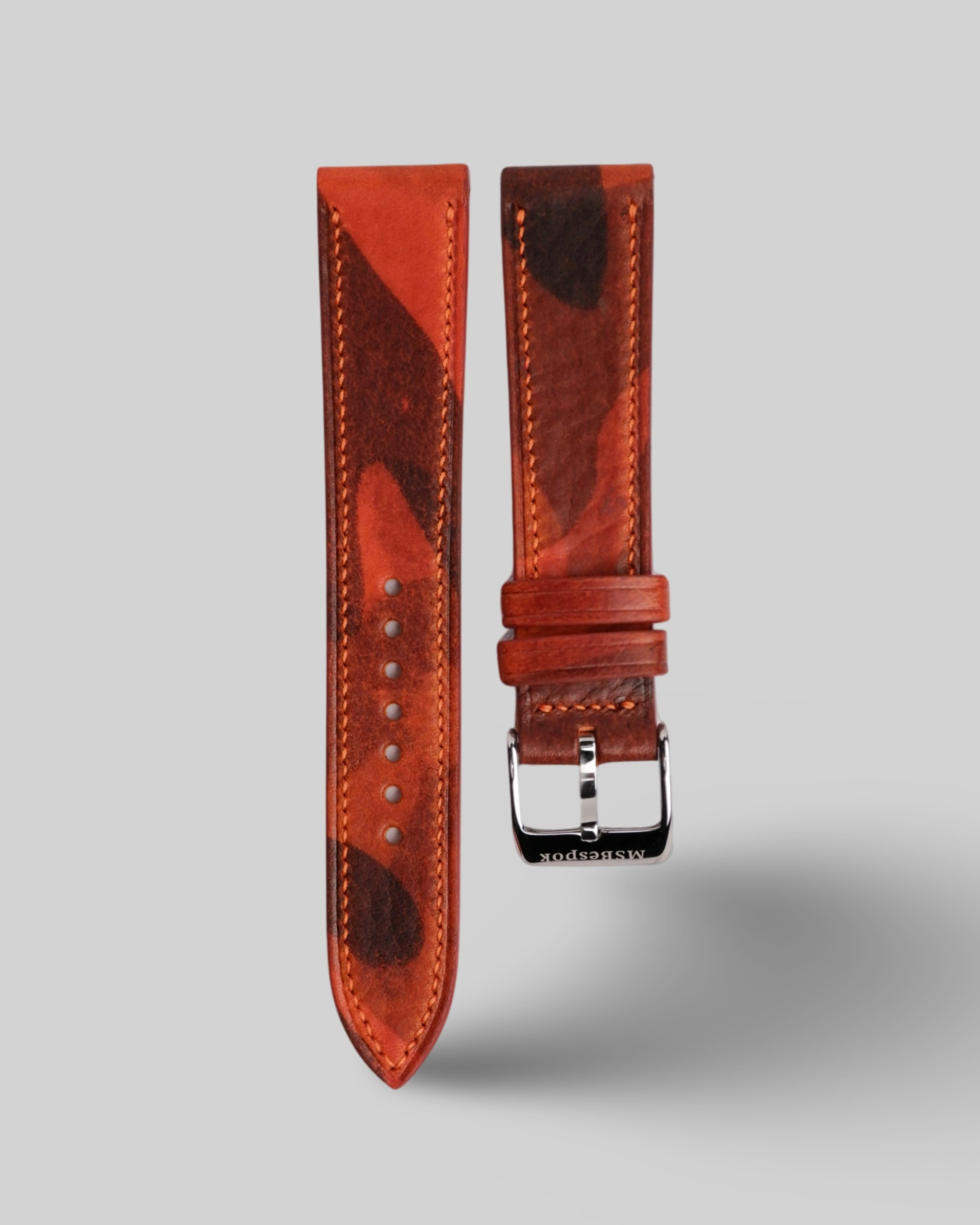 Camo Rosso Leather Watch Strap