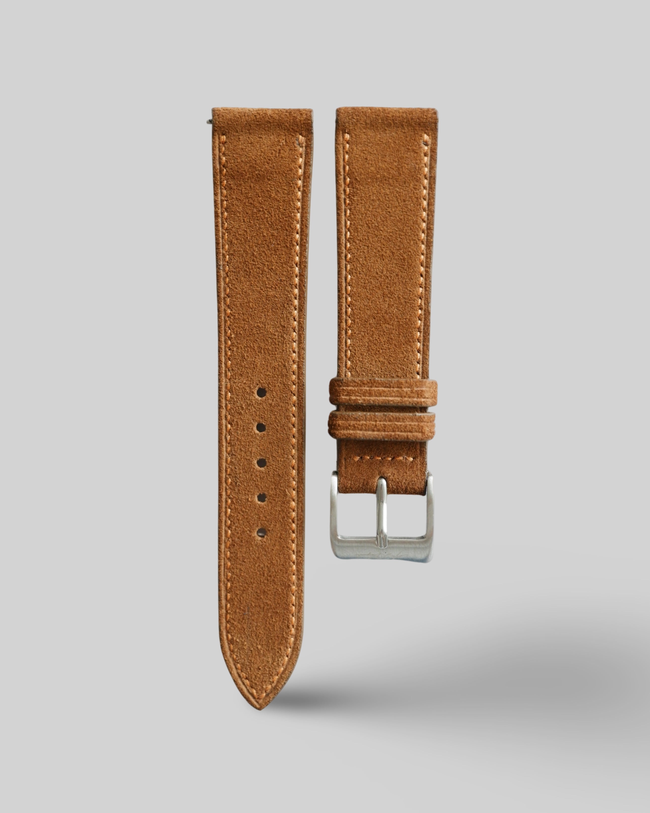 Ready Made - 18 mm Cognac Suede Leather Watch Strap