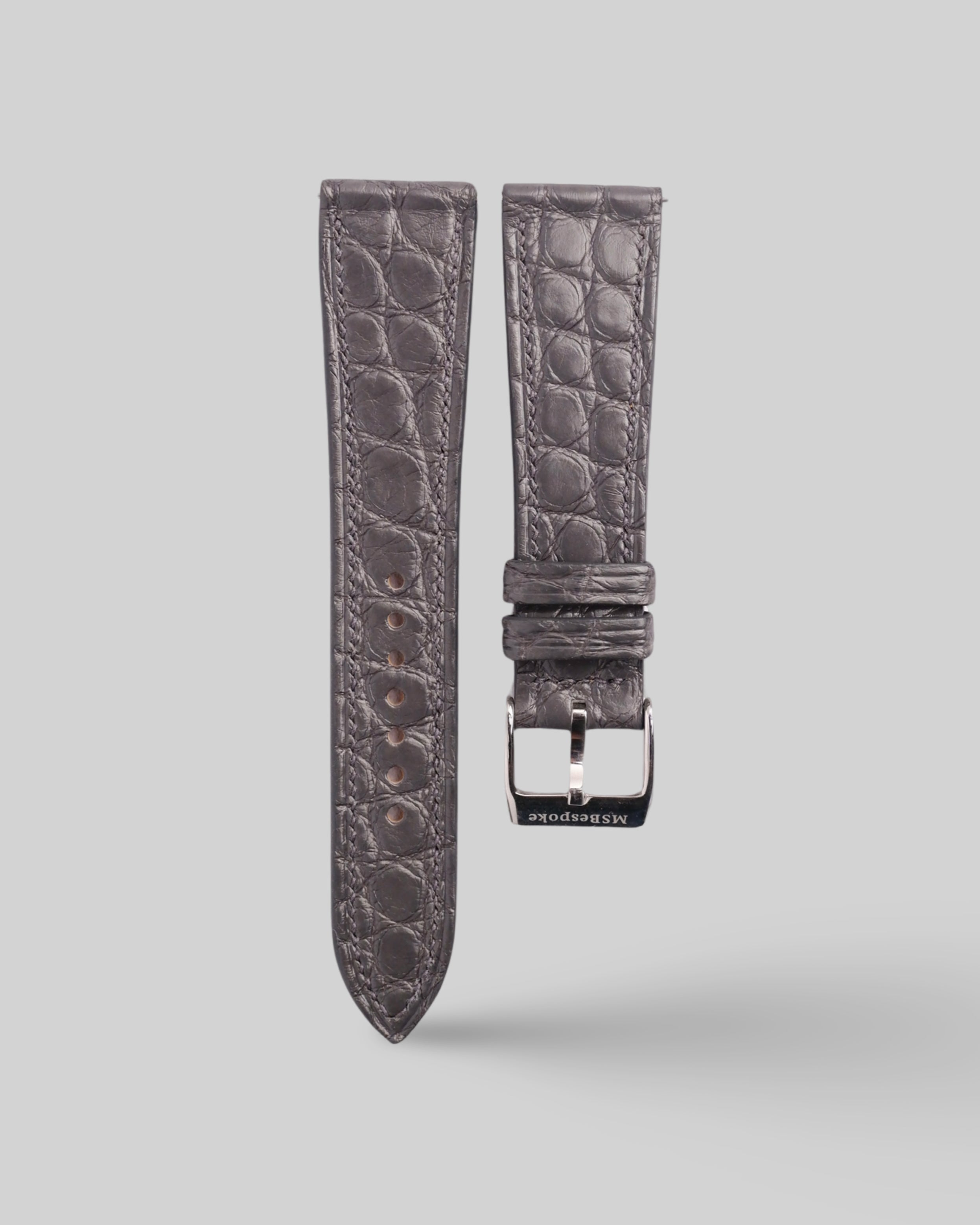 Ready Made - Dark Grey Alligator Small Scale Leather Watch Strap
