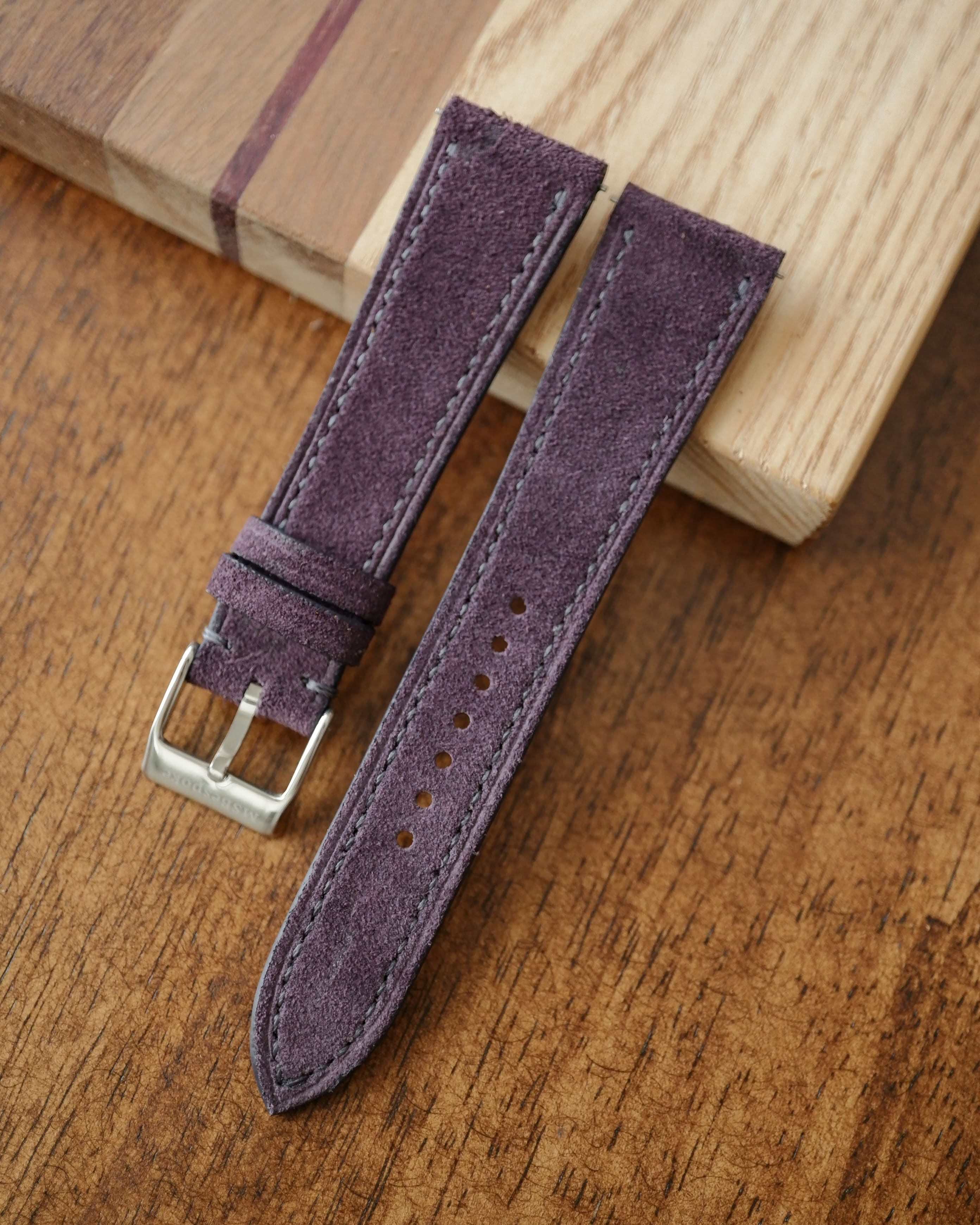 Suede Purple Leather Watch Strap