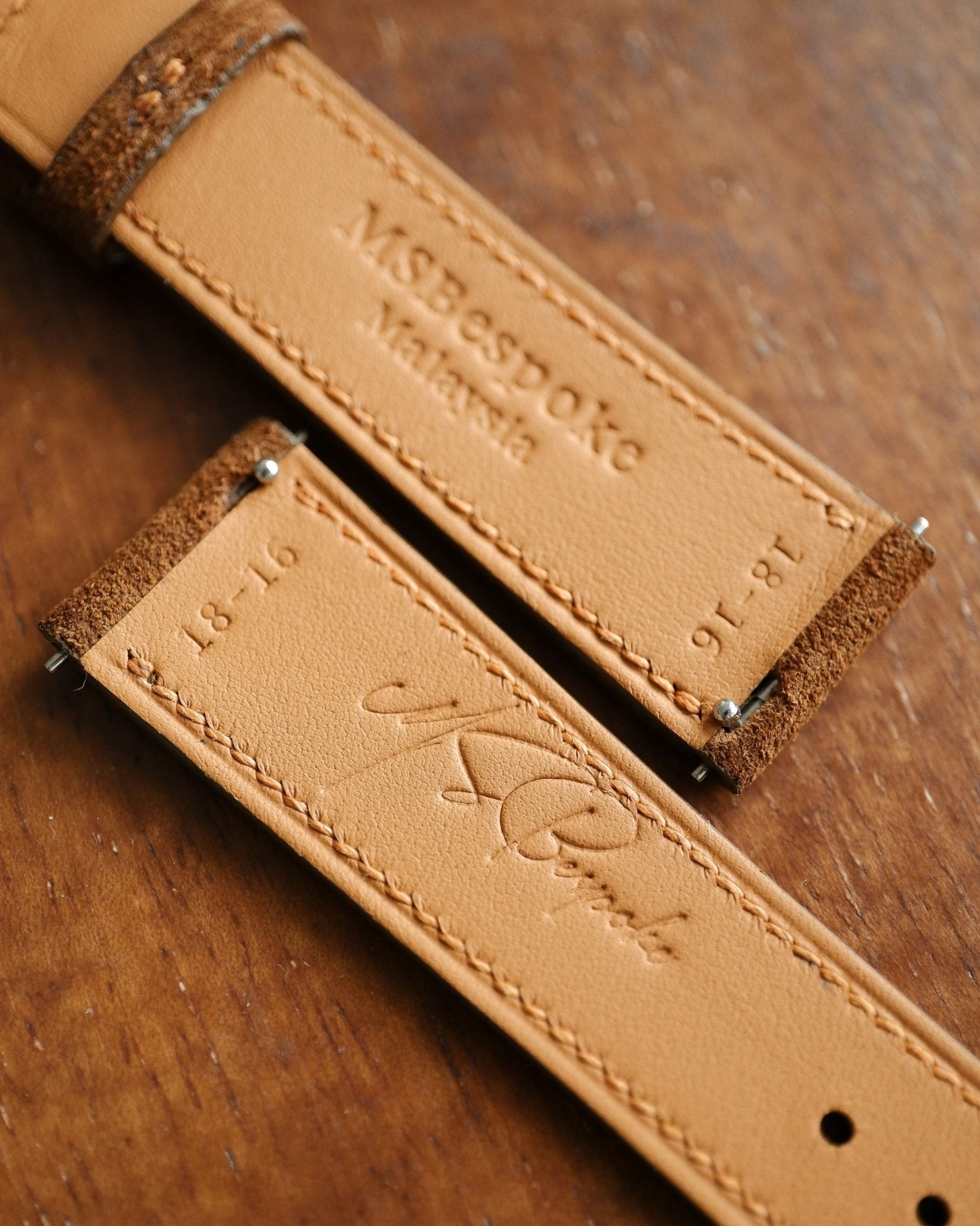 Ready Made - 18 mm Cognac Suede Leather Watch Strap
