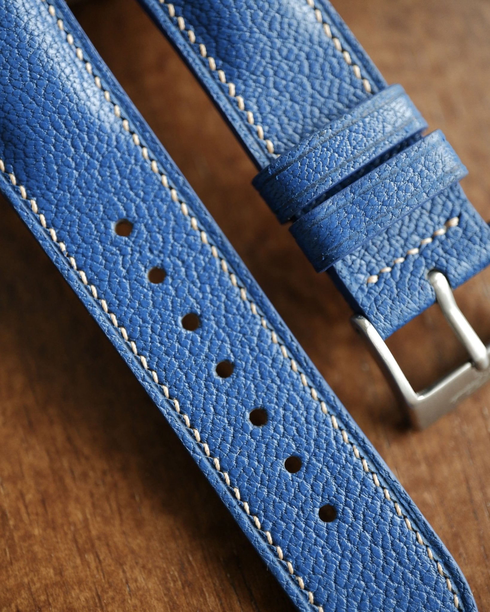 Clearance - 22mm Vivid Blue Chèvre Leather Watch Strap